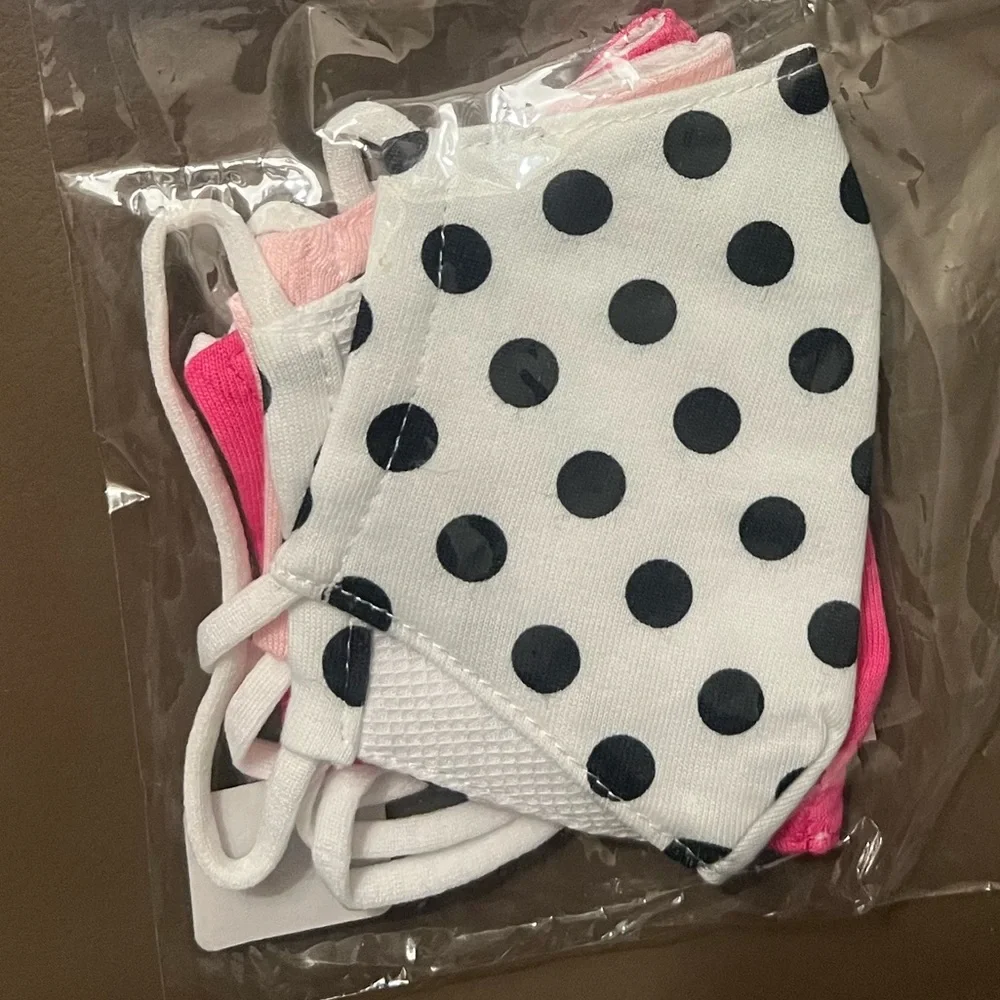 Claire's Polka Dot and Pink Kids Face Masks - Set of 3